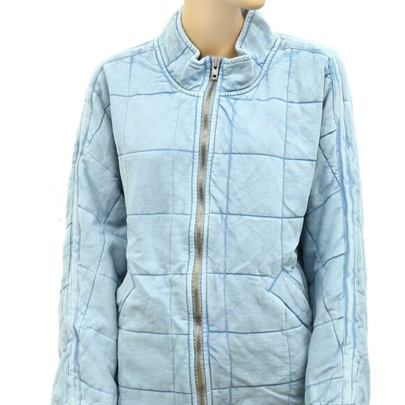 Free People Dolman Quilted Knit Jacket Top Oversized Zip-up Slouchy L NWD 284526 - Picture 6 of 9